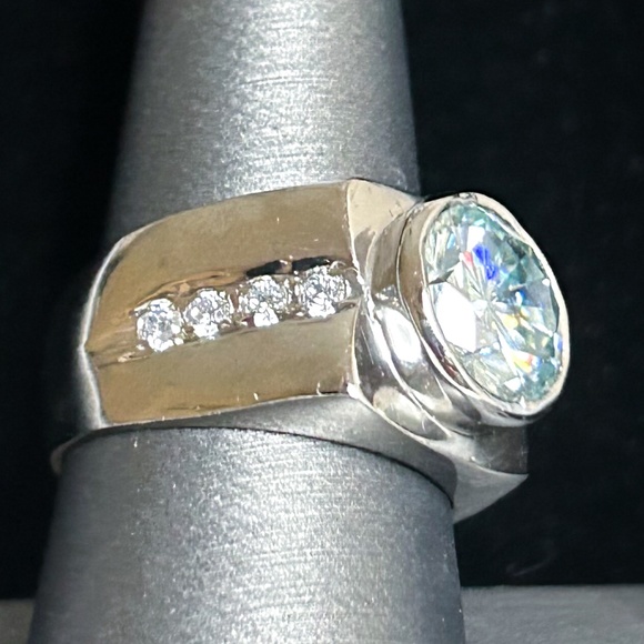 Genuine 4.00 CTs Off White Diamond Ring Round Brilliant Cut 925 Sterling Silver - Picture 3 of 11